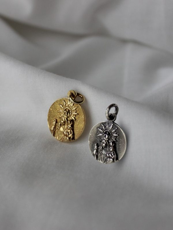 Medalla Virgen de la Corona de Almudévar chapada en Oro 18K o Plata de 1ª Ley