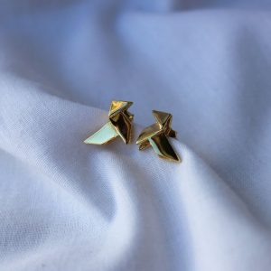 Pendientes Pajarita de Huesca en Relieve Oro