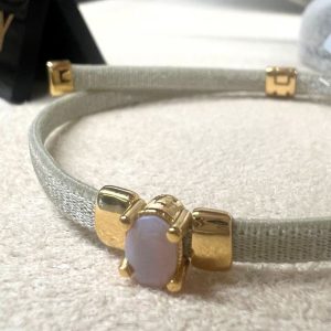 Pulsera elástica Plata 1ª Ley Chapada en Oro 24K piedras semipreciosas