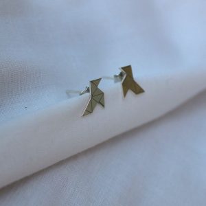 Pendientes Origami Pajarita de Huesca en Plata de 1ª Ley